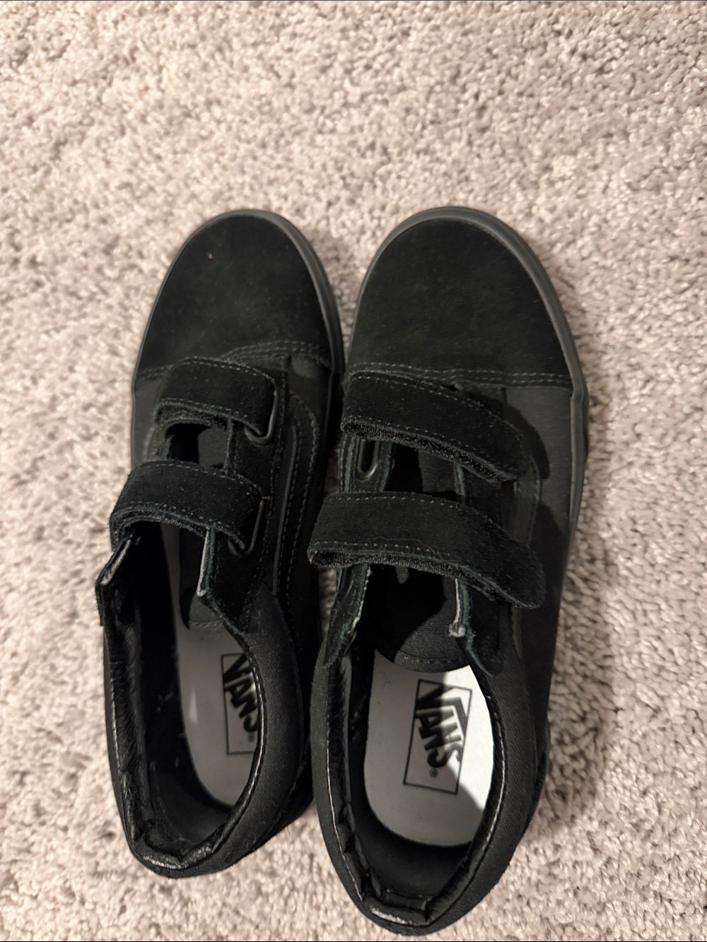 Vans Kids Black Velcro Skate Shoes